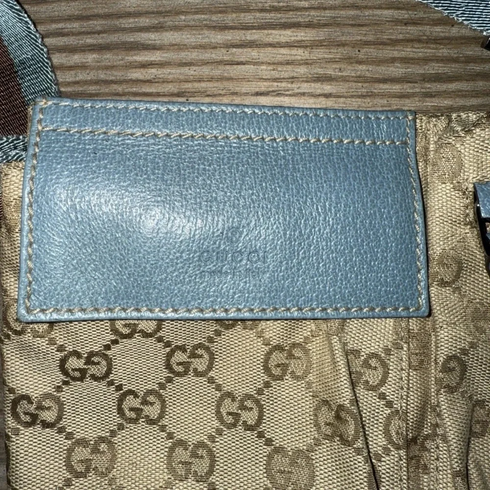 Gucci GG Monogram Web Double Pocket Belt Bag Ice Blue RARE color 162962-497717 - Picture 2 of 16